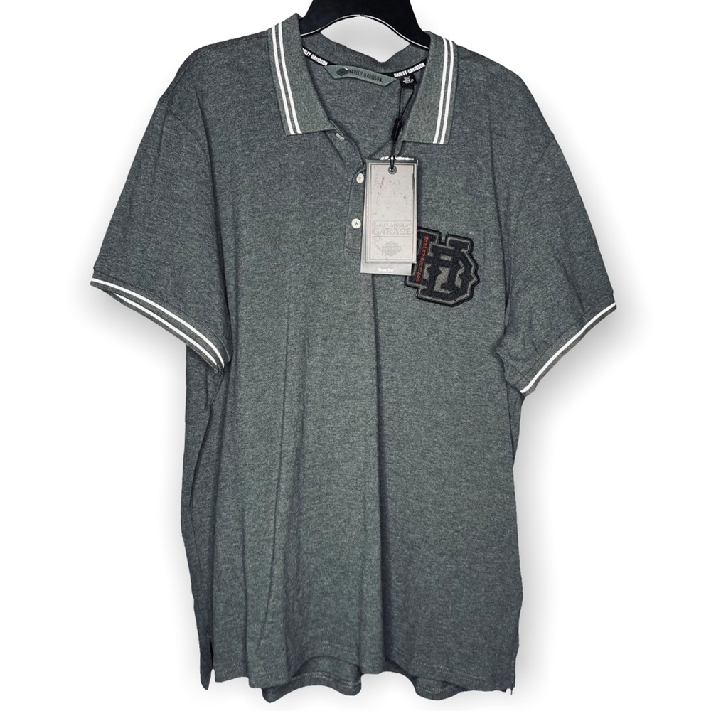 Harley Davidson XL XXL 2X Melange Polo Button Shirt Slim Fit Cotton Men’s HD